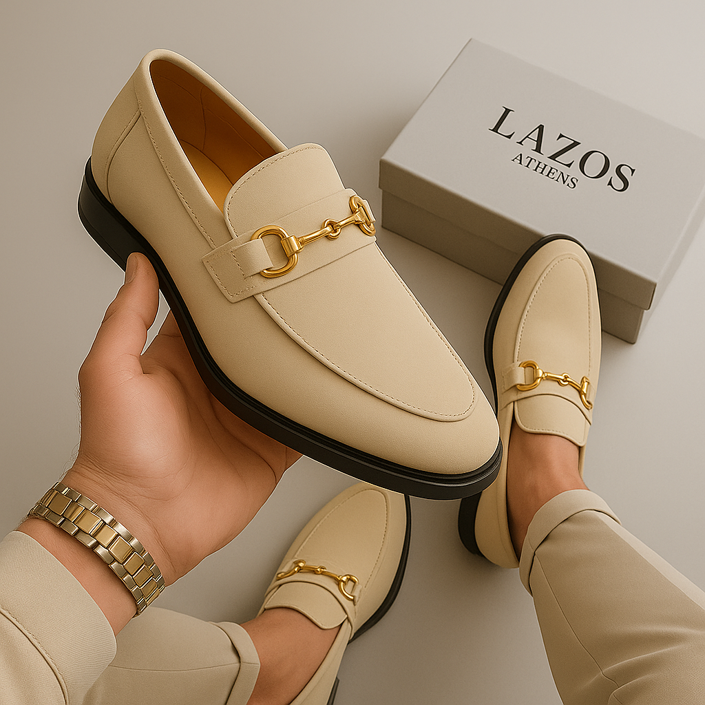 Πολυτελή Σουέντ Loafers με Χρυσή Λεπτομέρεια