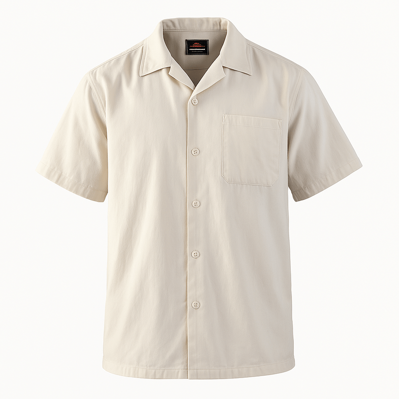 Domoir | Camp Collar Cotton Polo Shirt