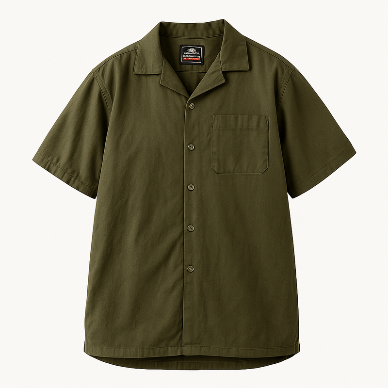 Domoir | Camp Collar Cotton Polo Shirt