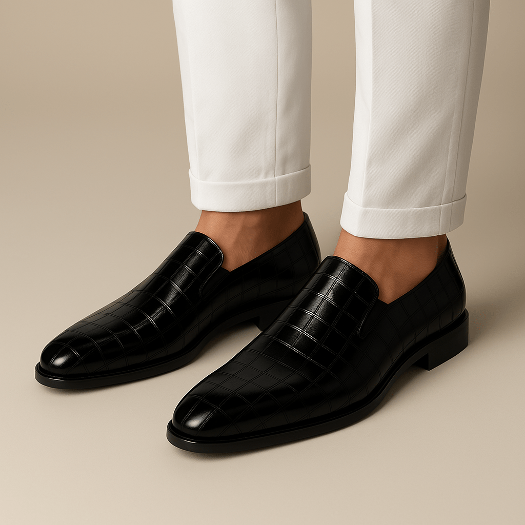Domoir | Crocodile Strap Loafers