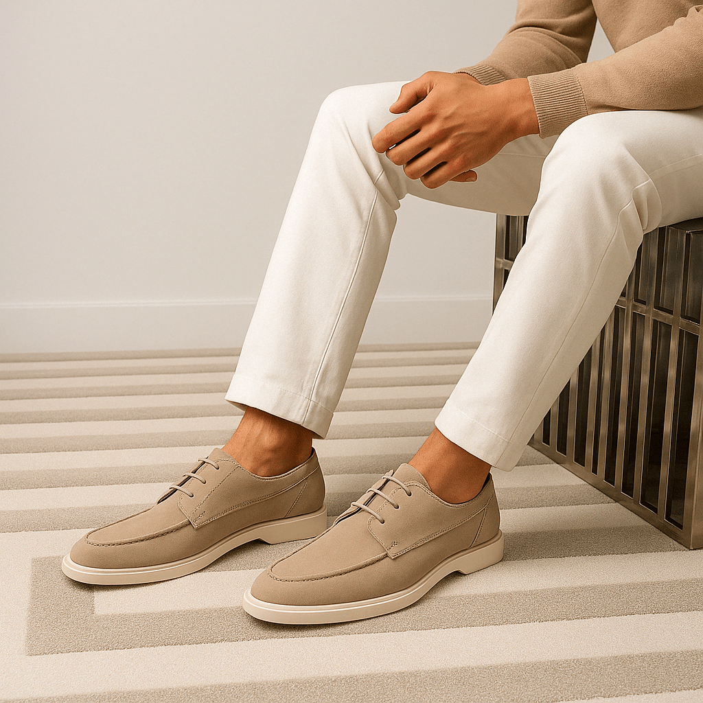 Domoir | Lace-Up Suede Loafers