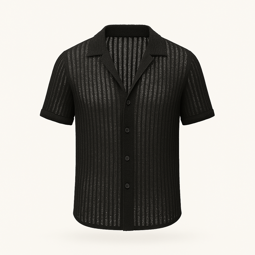 Domoir | Sculpted Hollow Knit Shirt