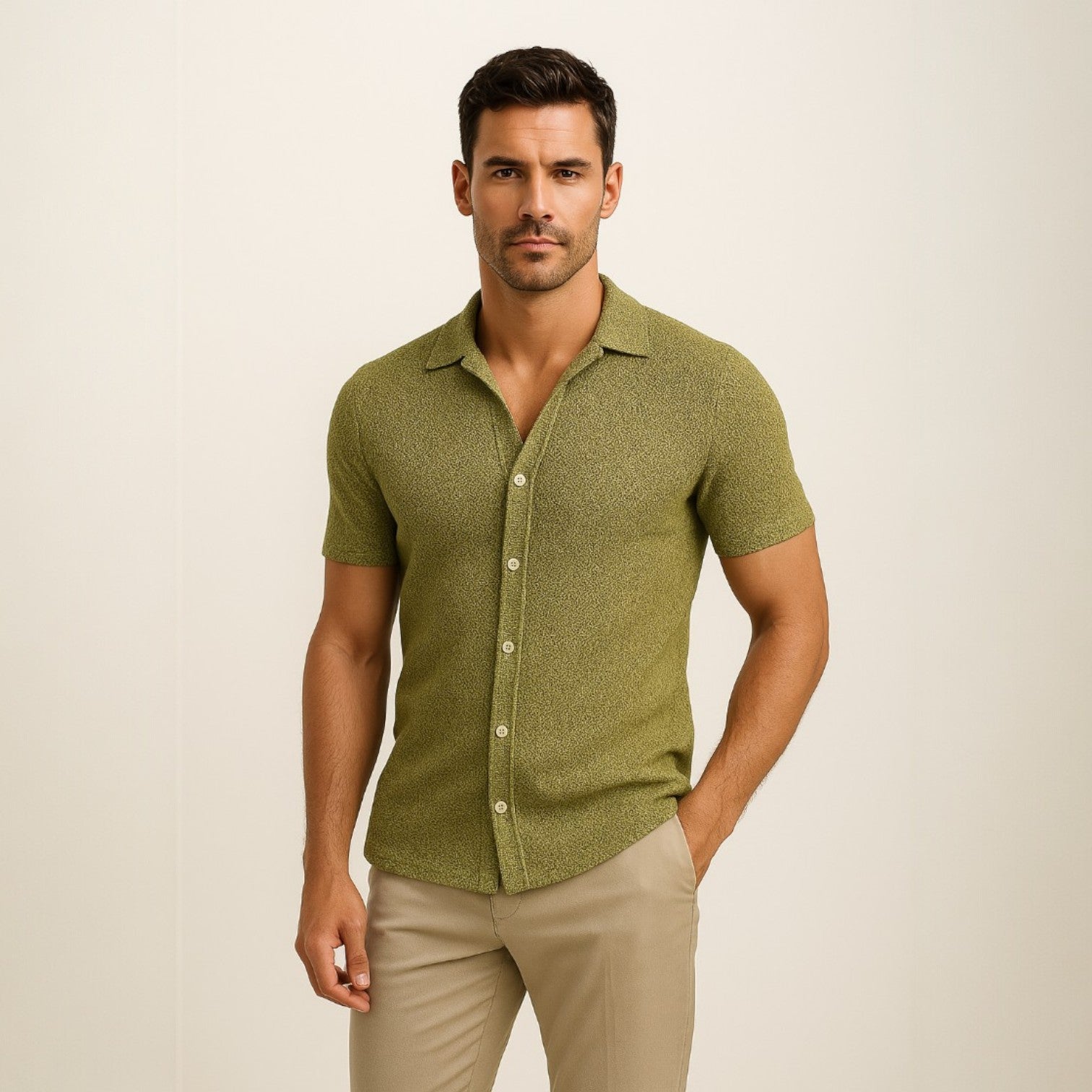 Domoir | Sculpted Hollow Knit Shirt