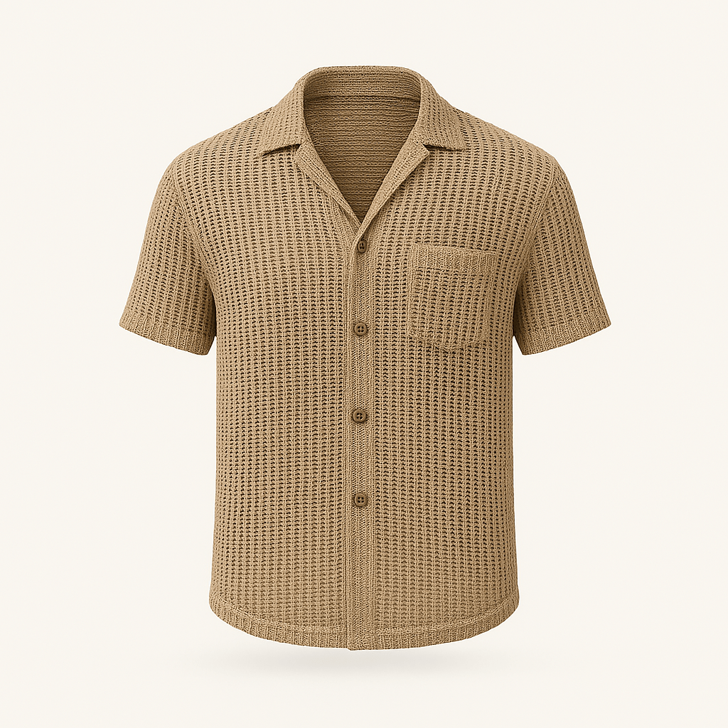 Domoir | Sculpted Hollow Knit Shirt