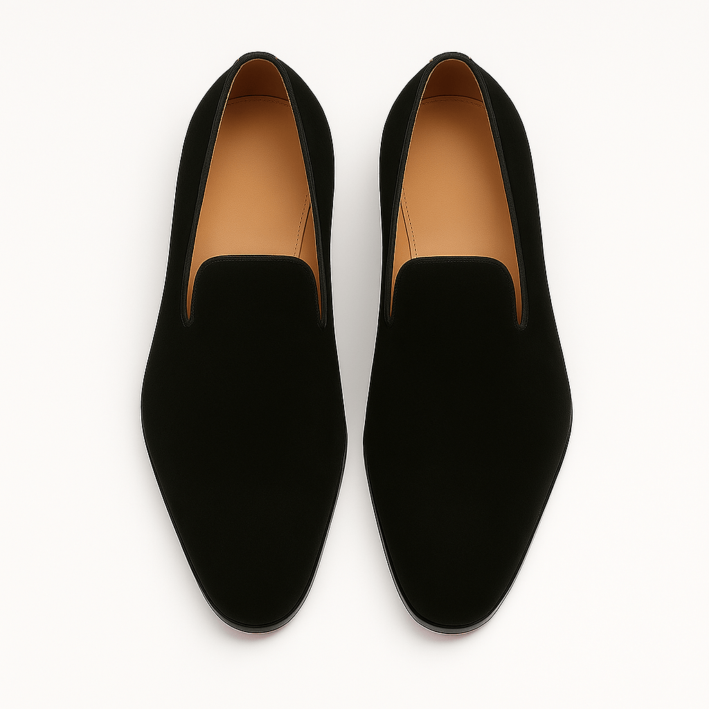 Domoir | Velvet Loafers with Gunmetal Studs