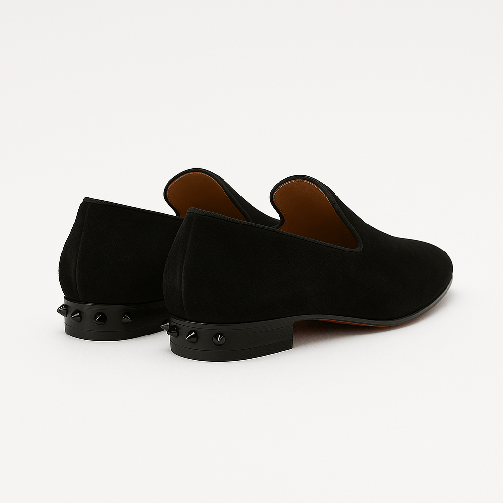 Domoir | Velvet Loafers with Gunmetal Studs