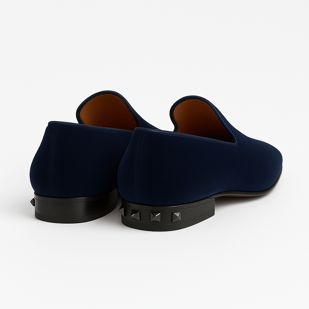 Domoir | Velvet Loafers with Gunmetal Studs
