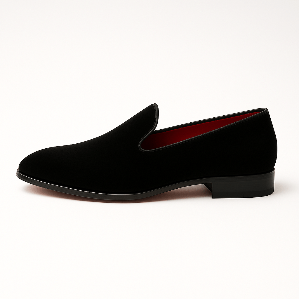 Domoir | Velvet Square Toe Slip-On Loafers