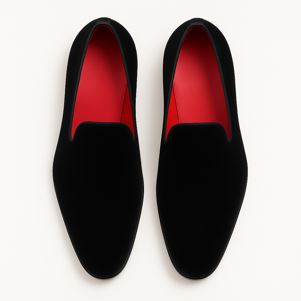 Domoir | Velvet Square Toe Slip-On Loafers
