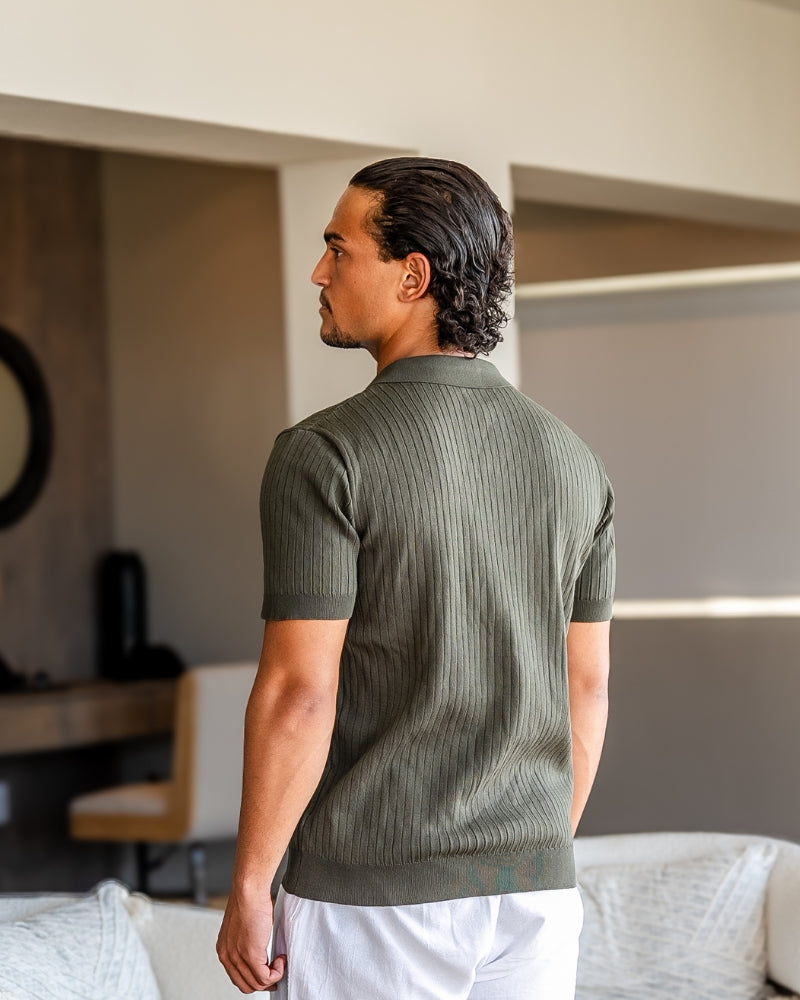 Premium Ribbed Polo - Old Money