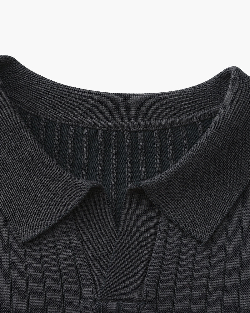 Premium Ribbed Polo - Old Money