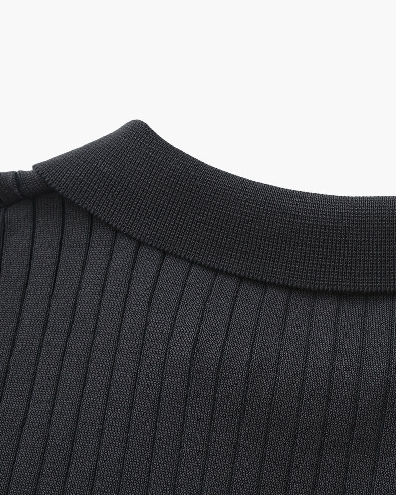 Premium Ribbed Polo - Old Money