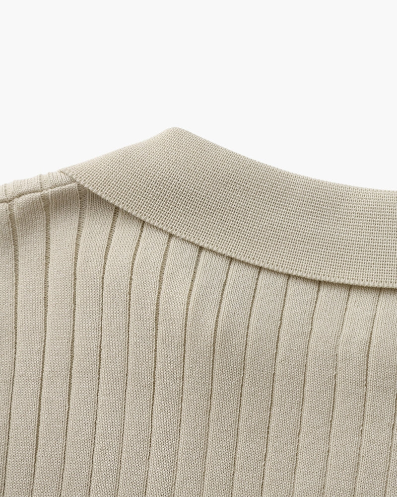 Premium Ribbed Polo - Old Money