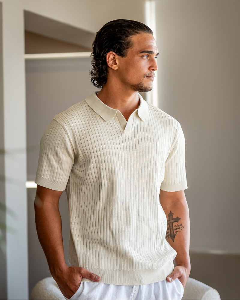 Premium Ribbed Polo - Old Money