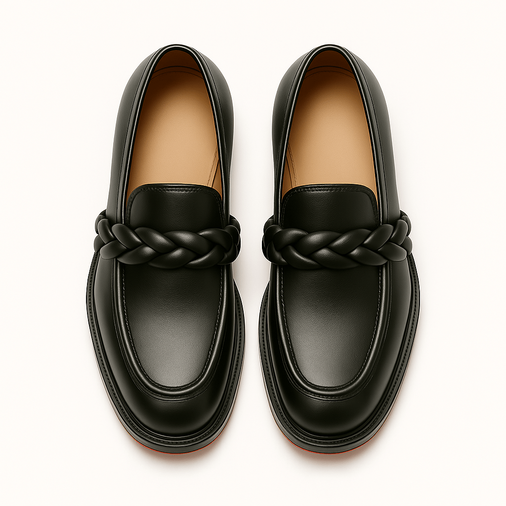 Domoir | Calf Leather Penny Braid Loafers