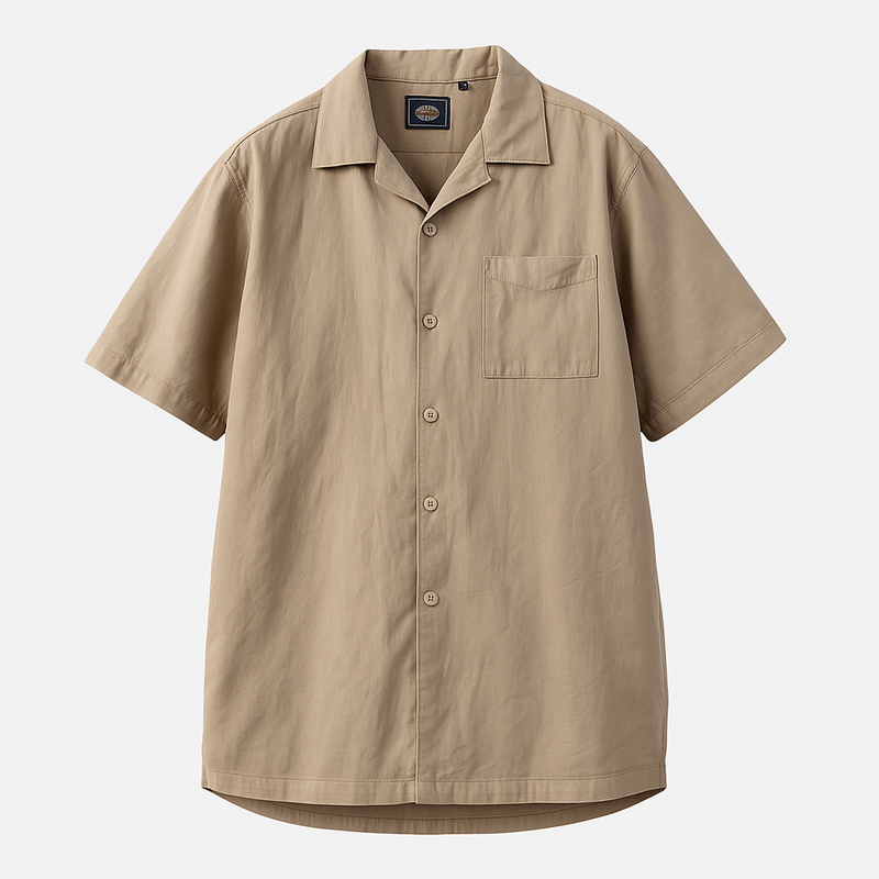 Domoir | Camp Collar Cotton Polo Shirt
