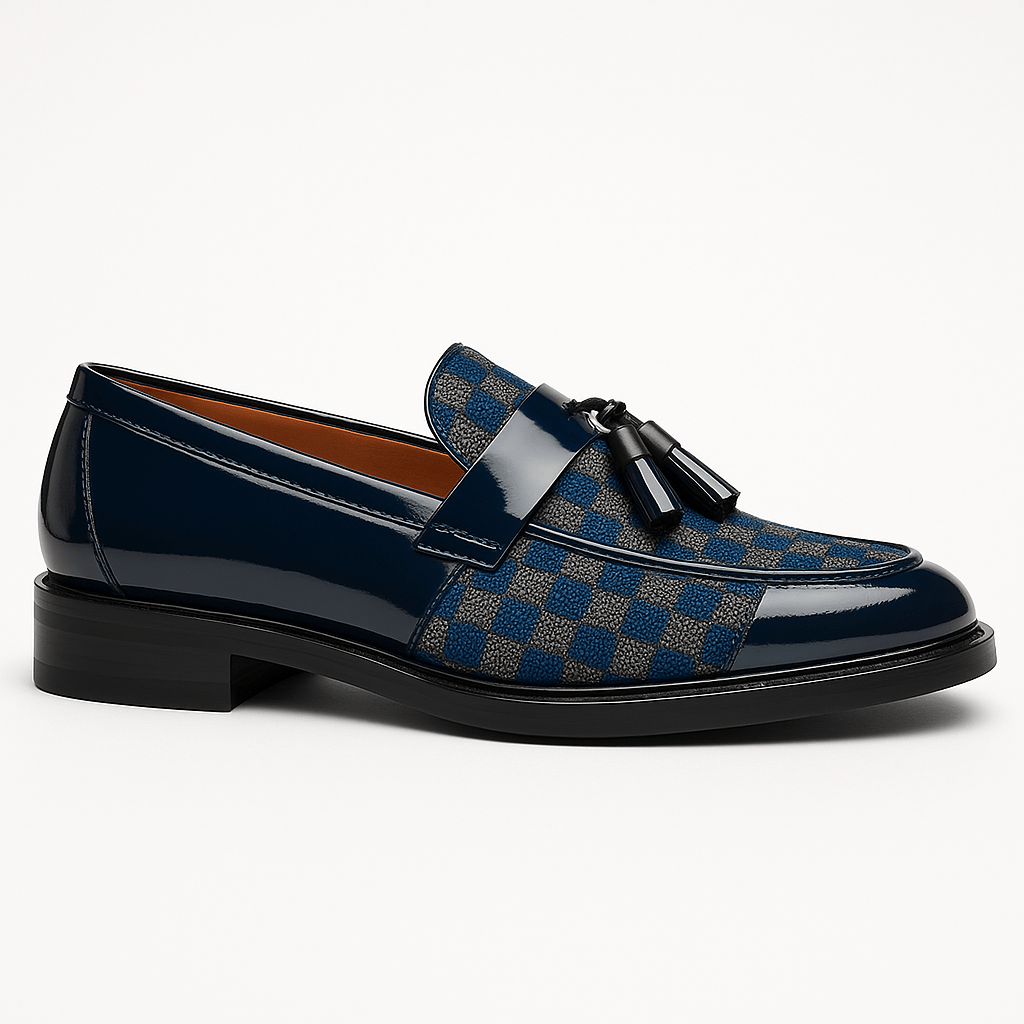 Domoir | Checkered Leather Loafers