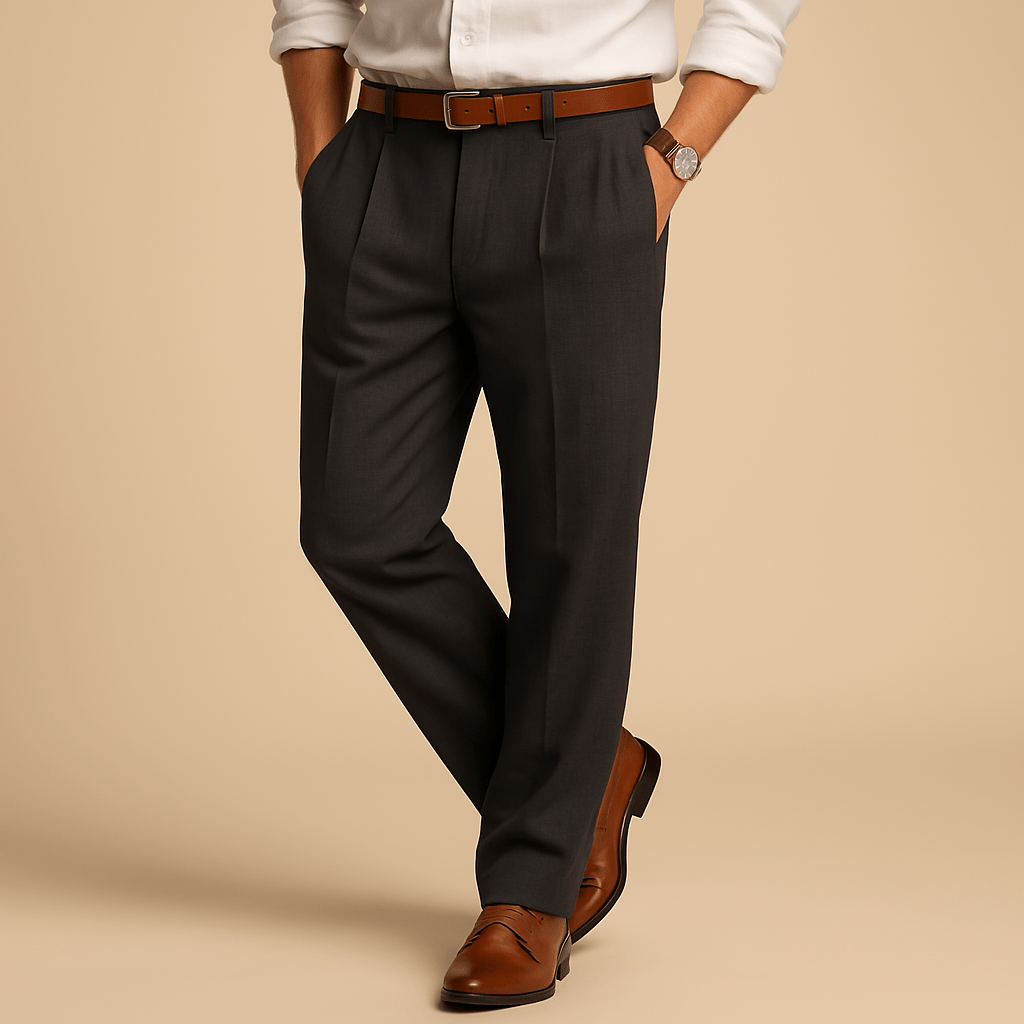 Domoir | Pleated Linen Blend Trousers