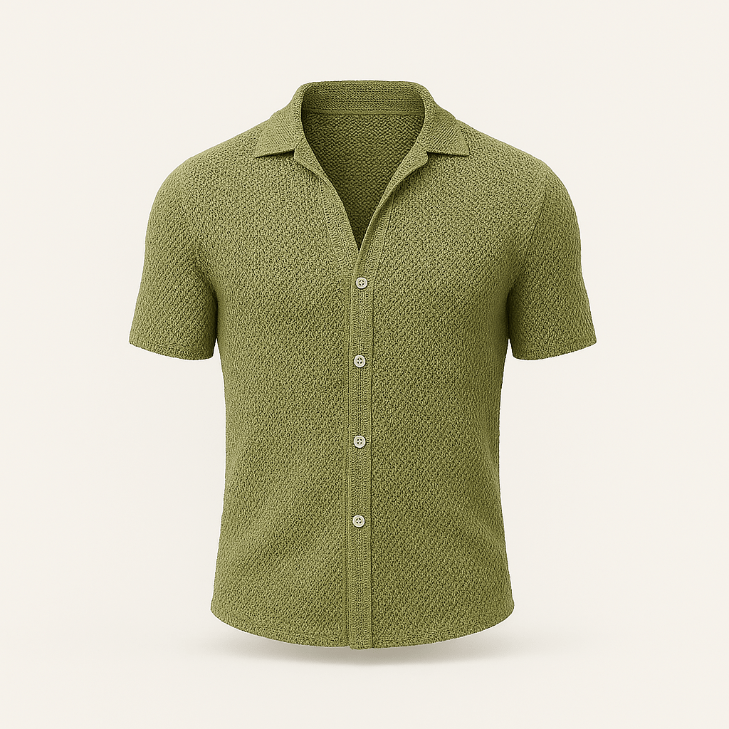 Domoir | Sculpted Hollow Knit Shirt