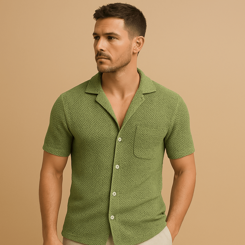 Domoir | Sculpted Hollow Knit Shirt