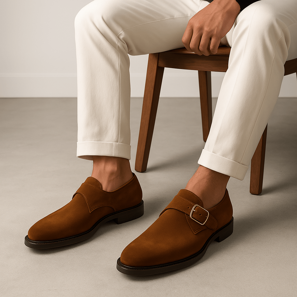 Domoir | Suede Monk Strap Loafers