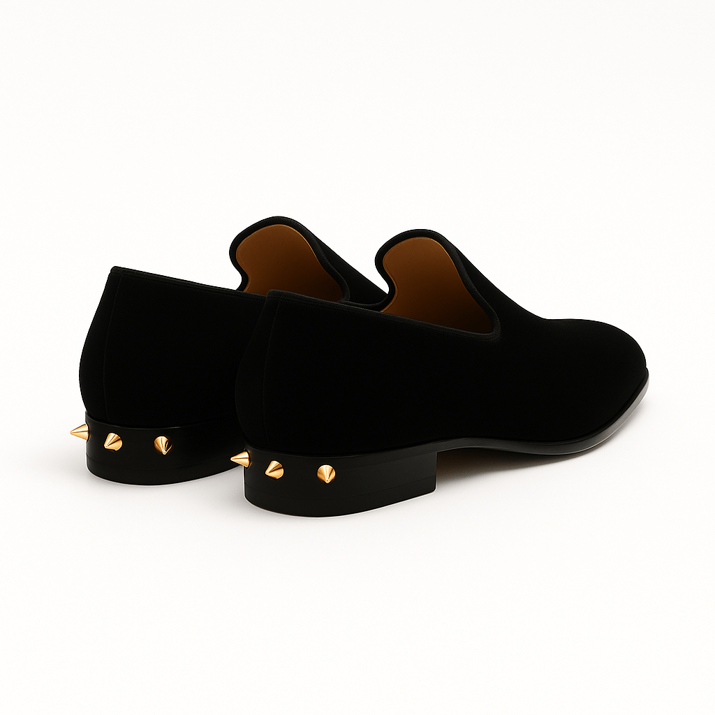 Domoir | Velvet Loafers with Gunmetal Studs