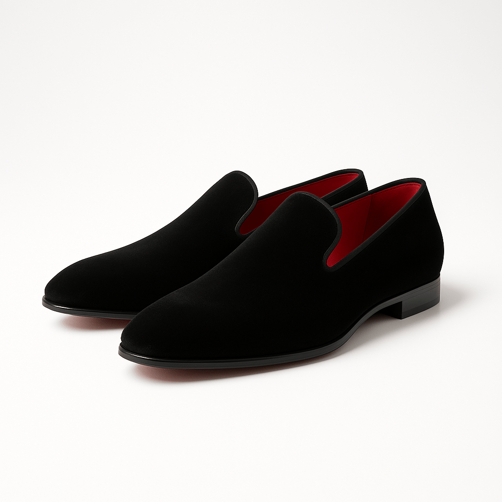 Domoir | Velvet Square Toe Slip-On Loafers