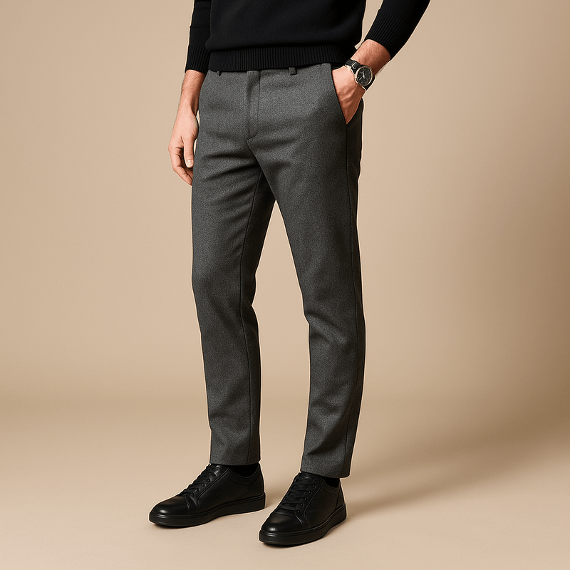 Domoir | Wool Blend Slim Trousers