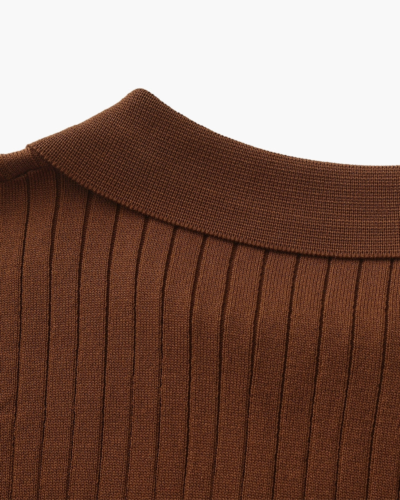 Premium Ribbed Polo - Old Money