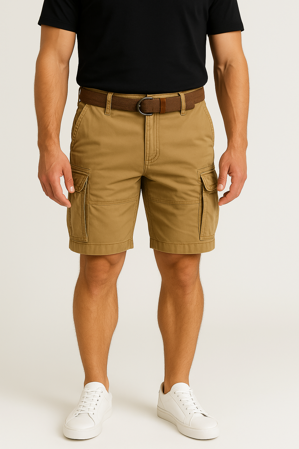 LumiNovi | Palermo Cargo Shorts Belted Fit Cargo shorts