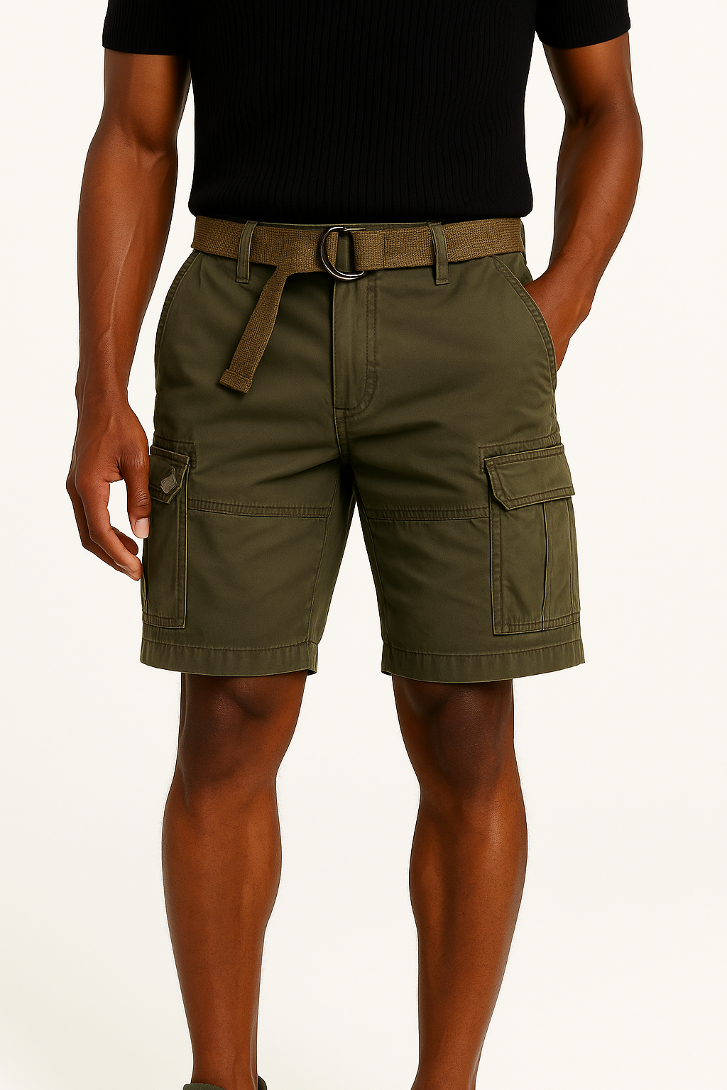 LumiNovi | Palermo Cargo Shorts Belted Fit Cargo shorts